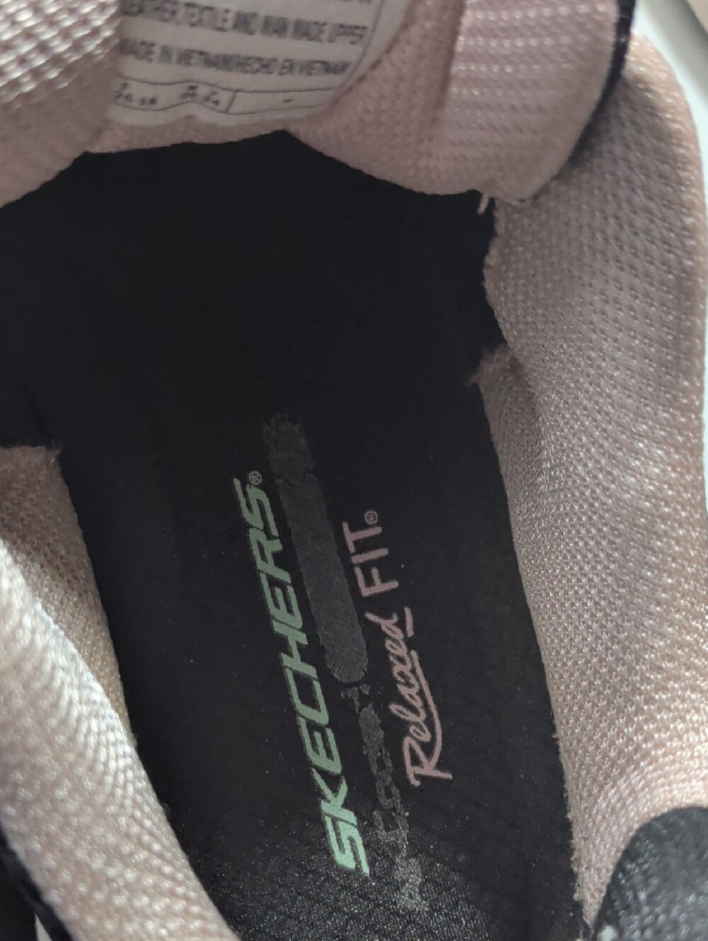 Skechers Black Athletic Walking Shoes with Light Pink Accents - Picture 4 of 6